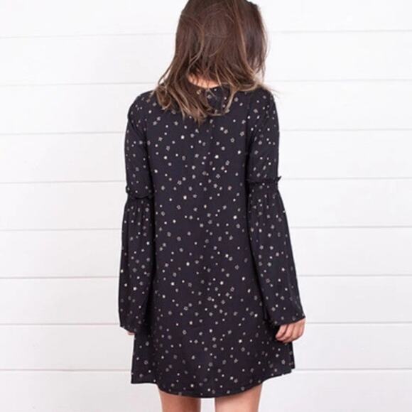 Date night NWT Knot Sisters Nixon Dress – Black Shift w/ Metallic Stars |Size S - Picture 5 of 6